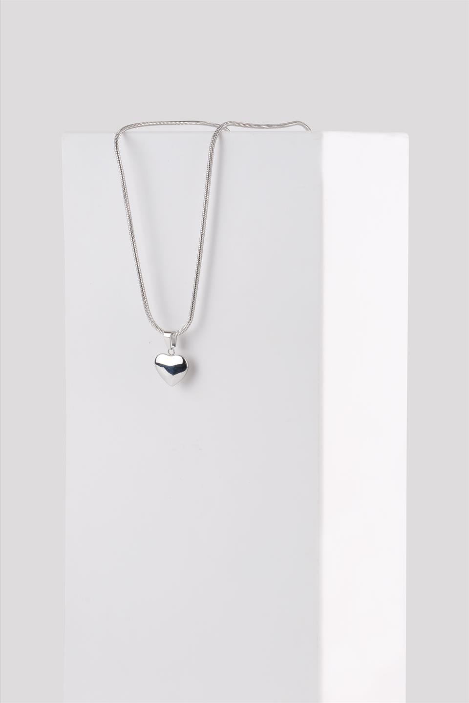 ADORE LOVE SILVER ÇELİK ZİNCİR KOLYE