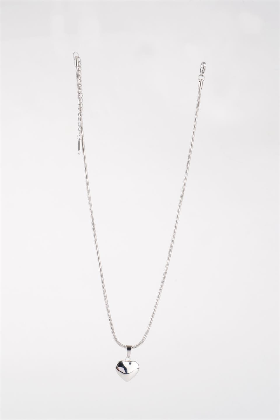 ADORE LOVE SILVER ÇELİK ZİNCİR KOLYE