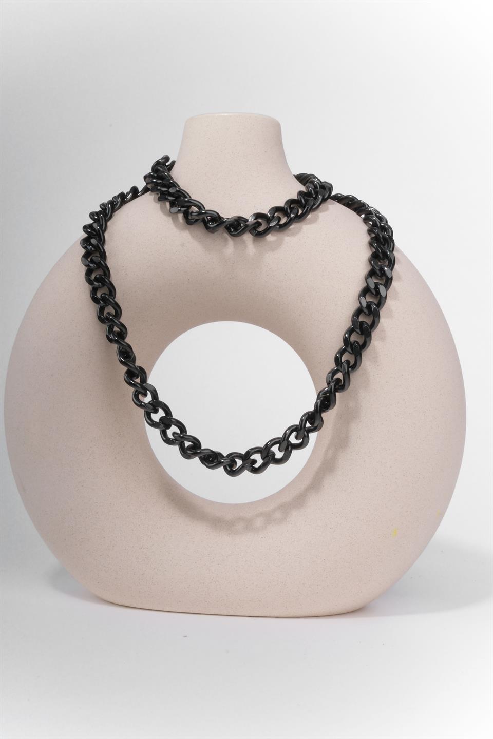 CHAIN BANGLE BLACK STEEL NECKLACE