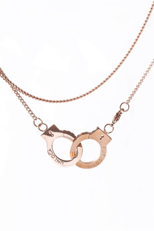 CLAMP CHAIN ROSE GOLD TITANIUM STELL NECKLACE