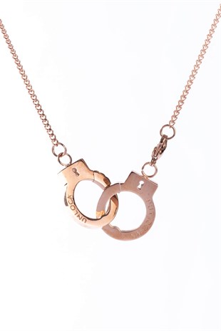 CLAMP CHAIN ROSE GOLD TITANIUM STELL NECKLACE