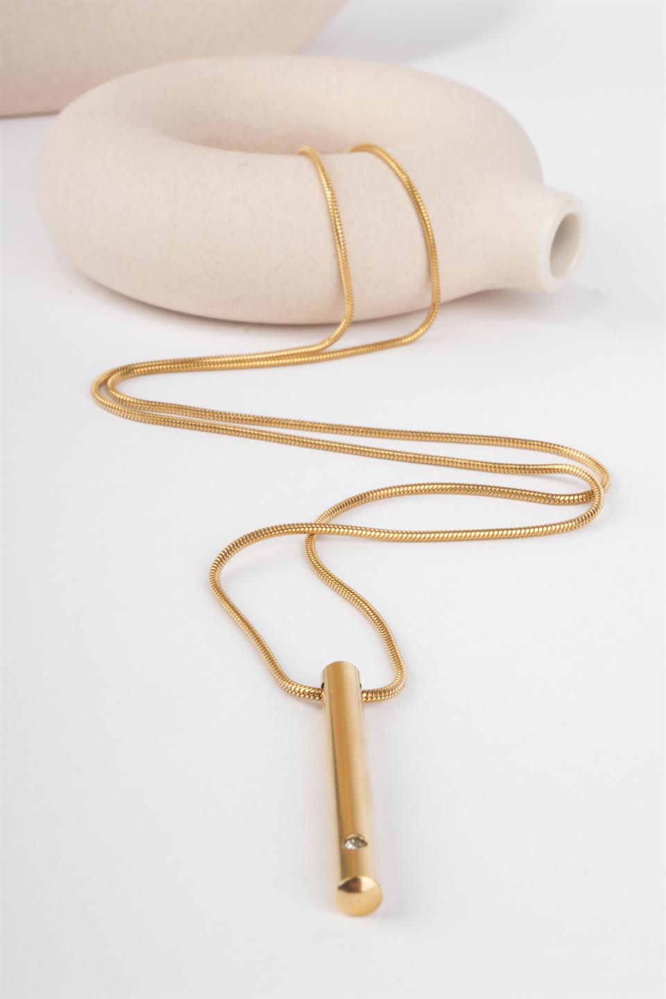 FLAUTO GOLD STEEL NECKLACE 