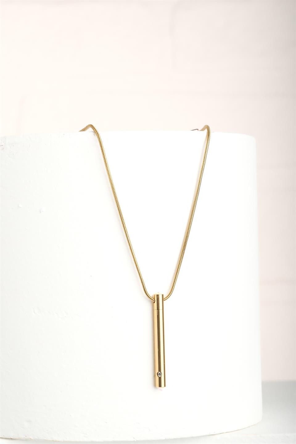 FLAUTO GOLD STEEL NECKLACE 