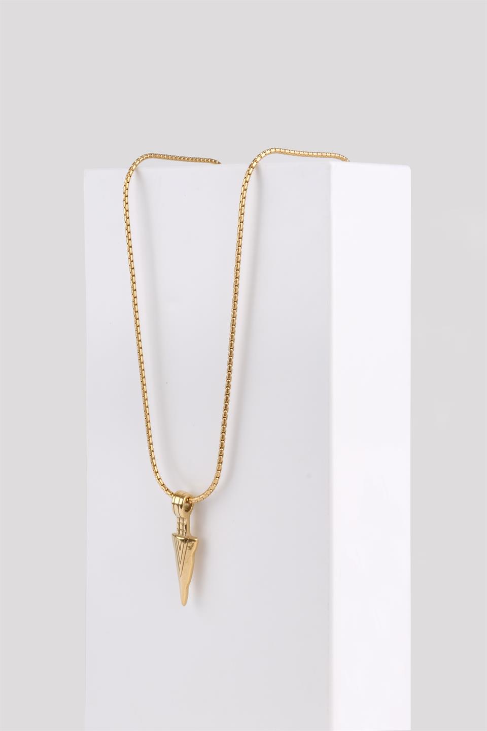 GEOMETRIC TRIANGLE GOLD TITANIUM NECKLACE