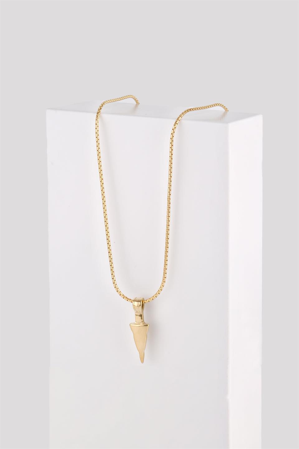 GEOMETRIC TRIANGLE GOLD TITANIUM NECKLACE