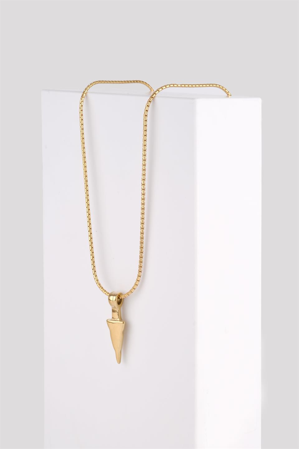 GEOMETRIC TRIANGLE GOLD TITANIUM NECKLACE