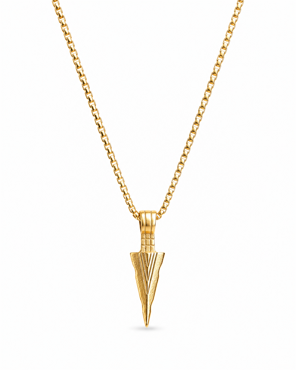 GEOMETRIC TRIANGLE GOLD TITANIUM NECKLACE