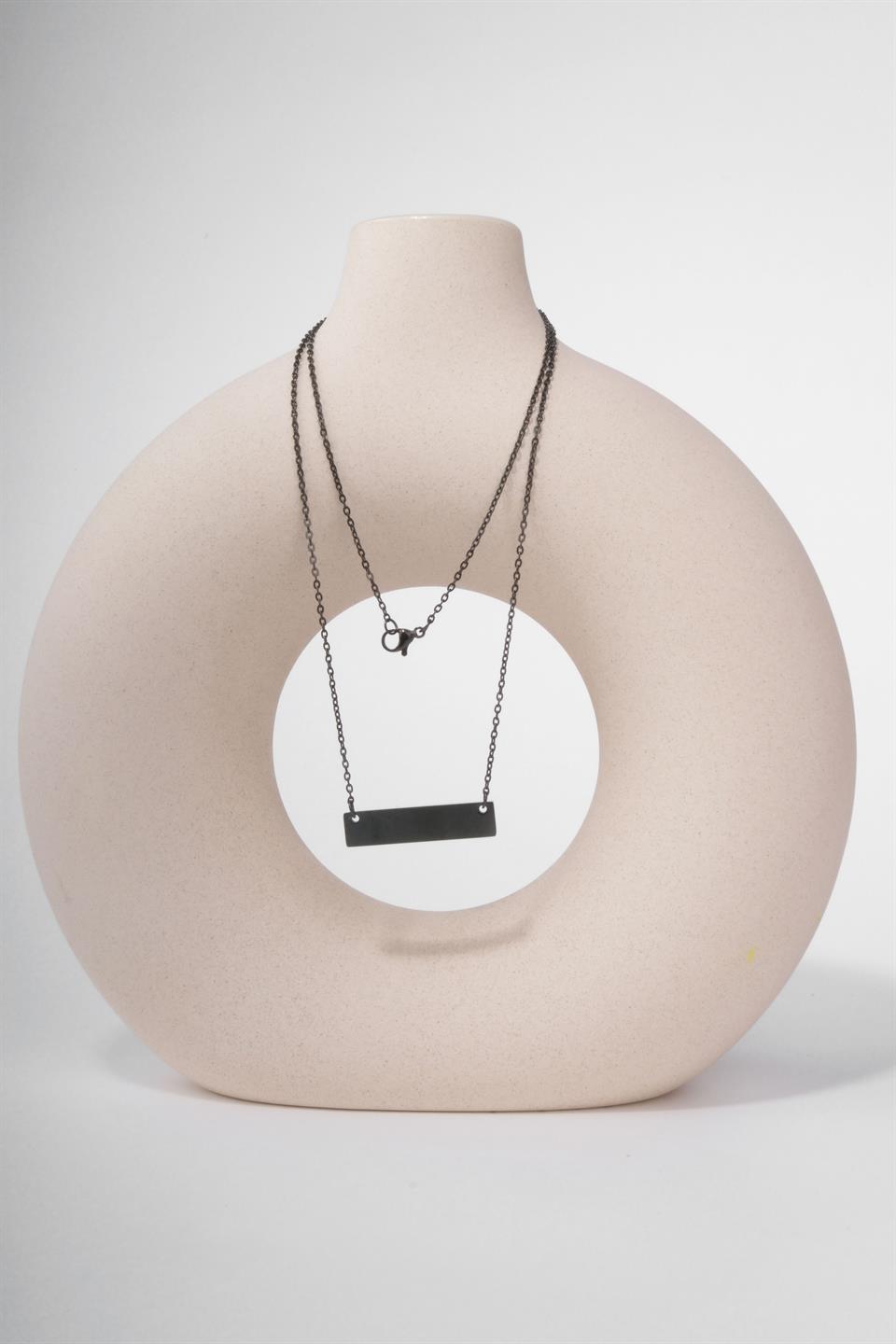 ISABELLA BLACK STEEL NECKLACE