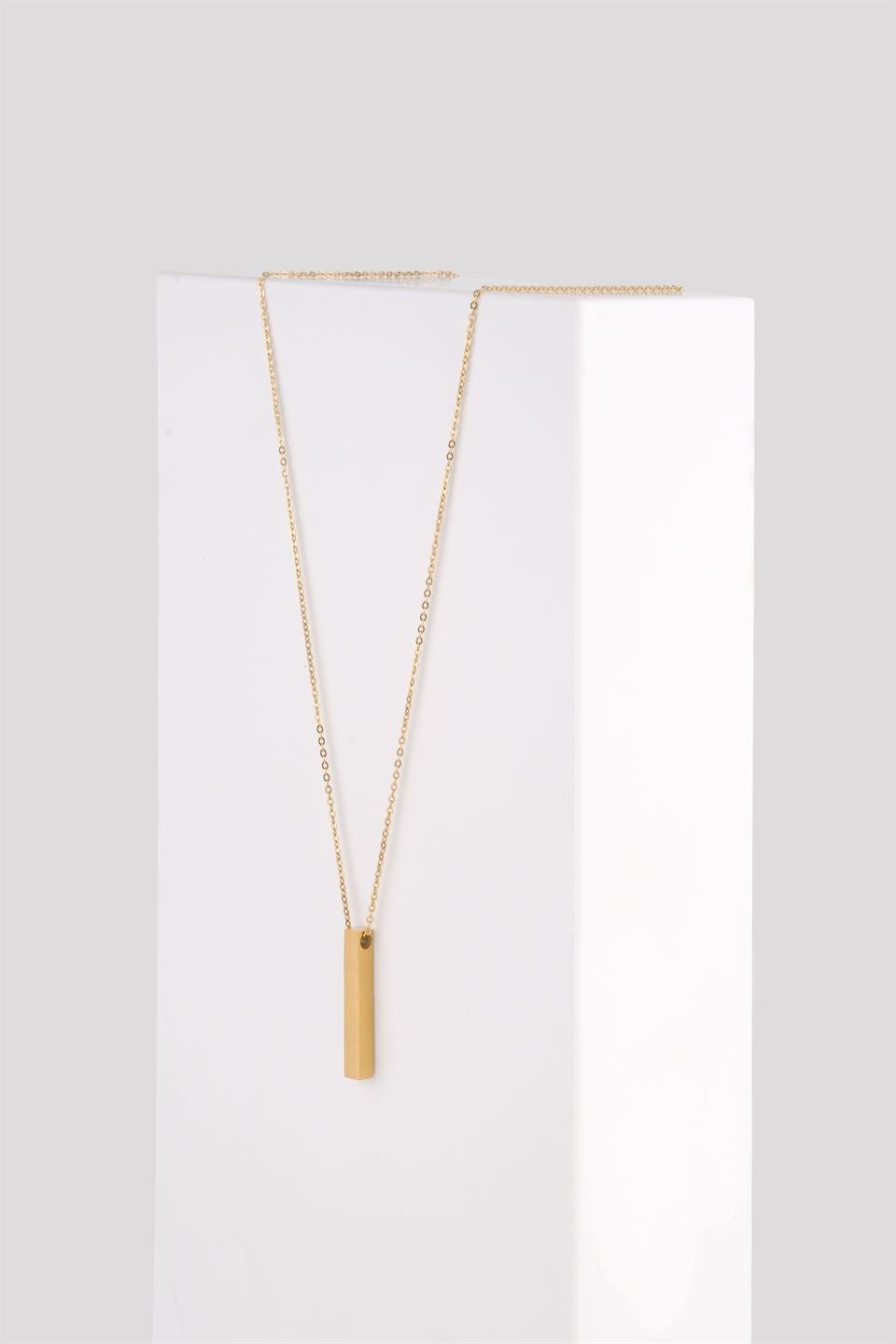 LUNGO GOLD STEEL NECKLACE 