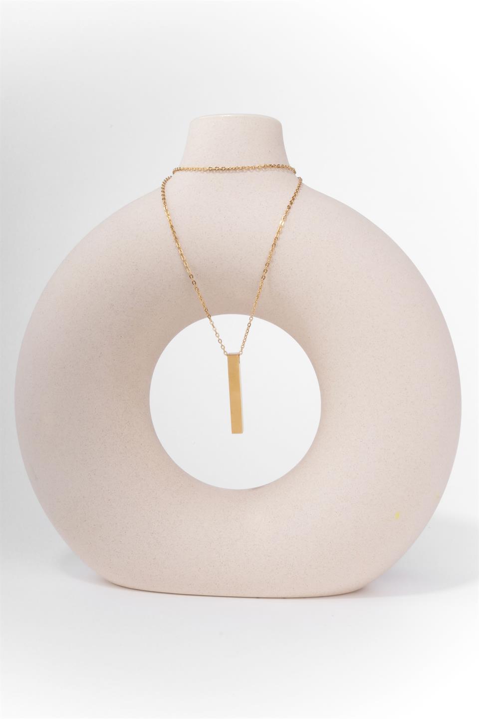 LUNGO GOLD STEEL NECKLACE 
