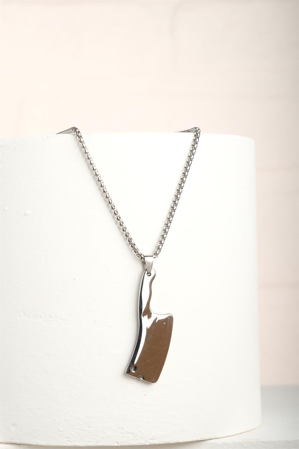 Nautical Silver Zincir Çelik Kolye 