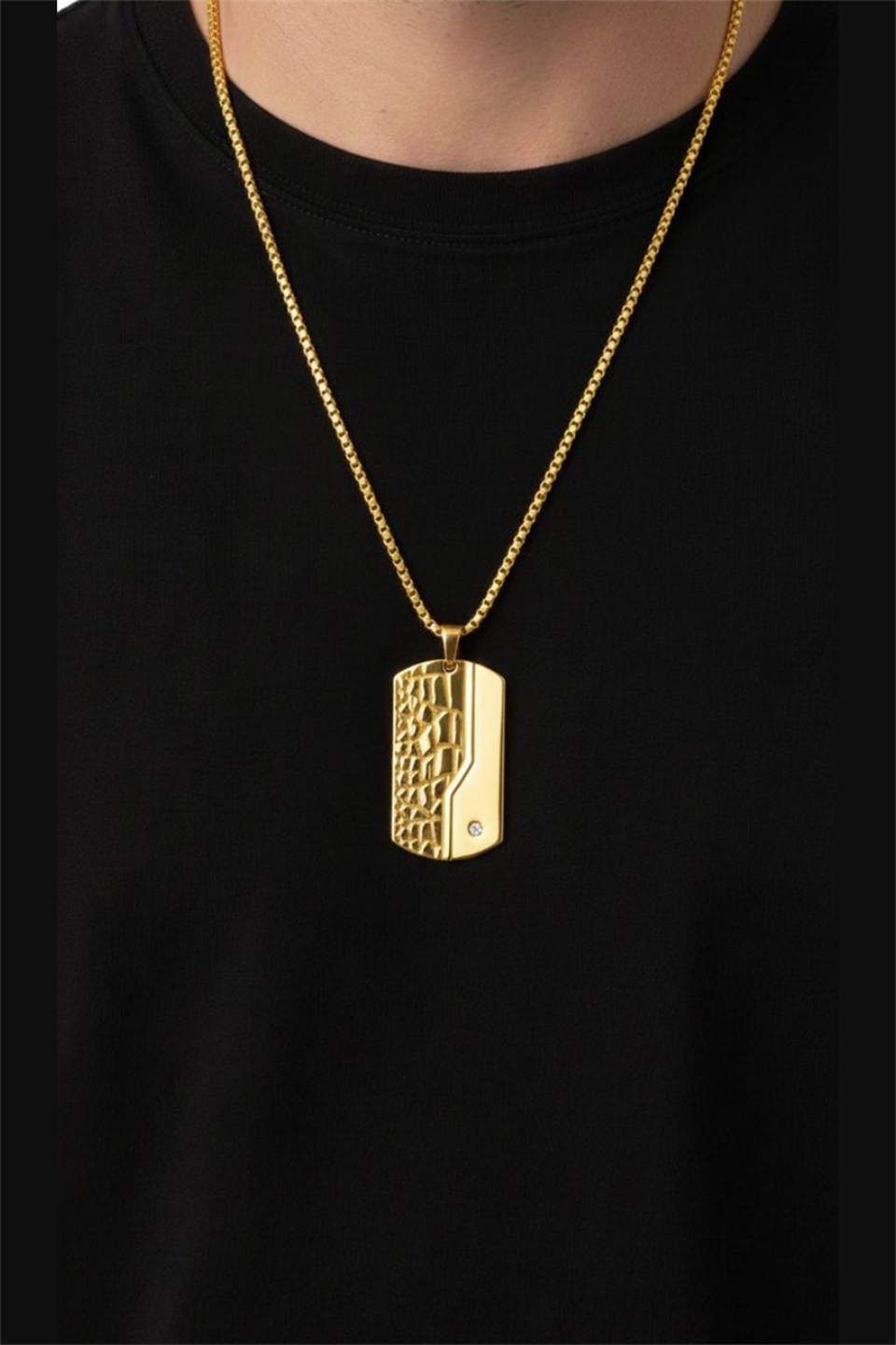 Paperclip Gold Çelik Kolye