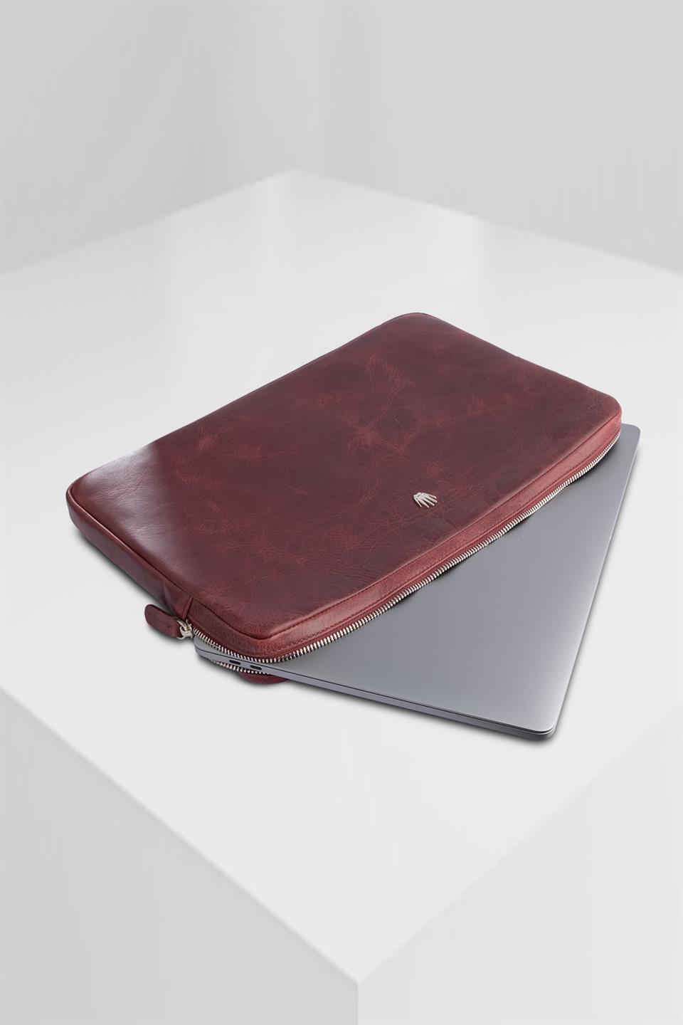 BOUCHES EFEKT BORDO HAKİKİ DERİ CLUTCH EL ÇANTASI