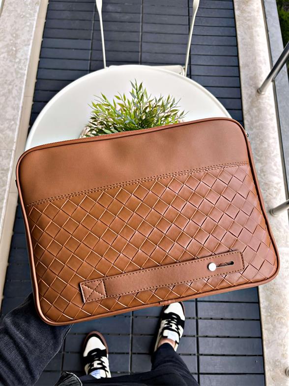 Modern Tasarım Vegan Deri Taba El Çantası 6 Kart, Tablet Telefon Bölmesi ve Fermuarlı Organizer Colorato