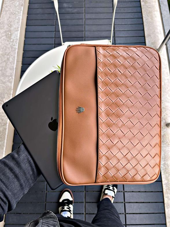 Modern Tasarım Vegan Deri Taba El Çantası 6 Kart, Tablet Telefon Bölmesi ve Fermuarlı Organizer Colorato