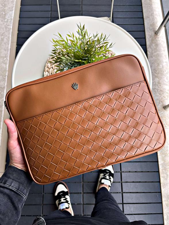 Modern Tasarım Vegan Deri Taba El Çantası 6 Kart, Tablet Telefon Bölmesi ve Fermuarlı Organizer Colorato