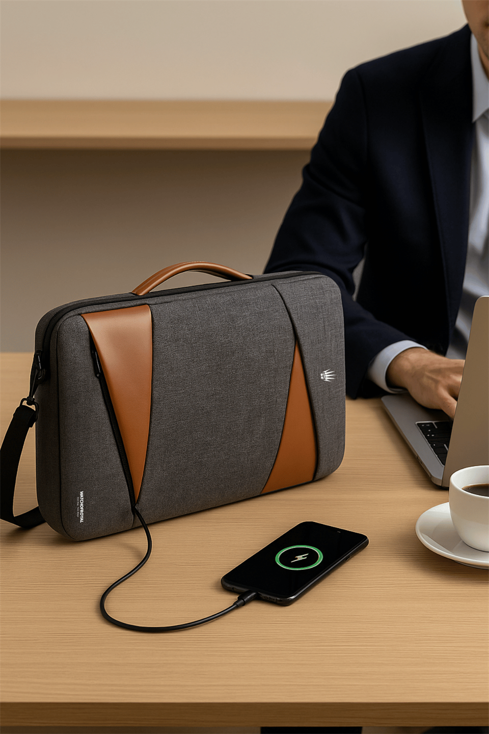SmartPack Duo – USB & Type-C Girişli Laptop El ve Sırt Çantası