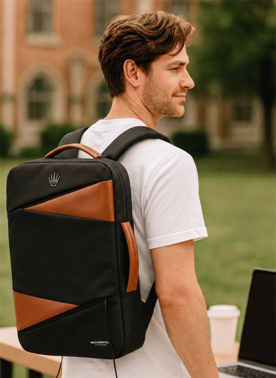 SmartPack Duo – USB & Type-C Girişli Siyah Laptop El ve Sırt Çantası