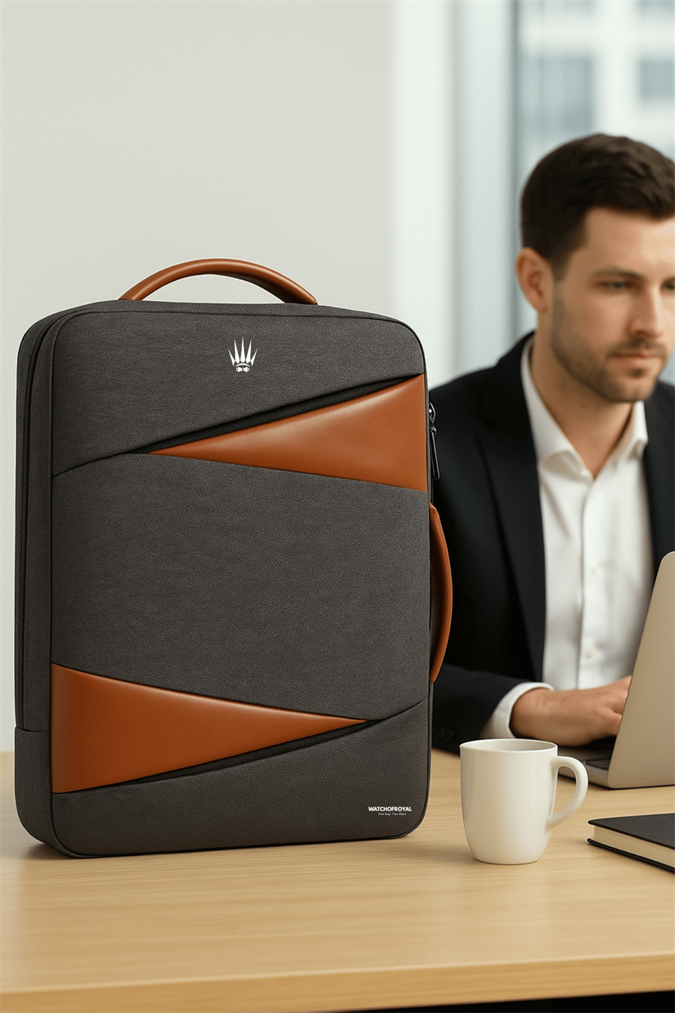 SmartPack Duo – USB & Type-C Girişli Laptop El ve Sırt Çantası