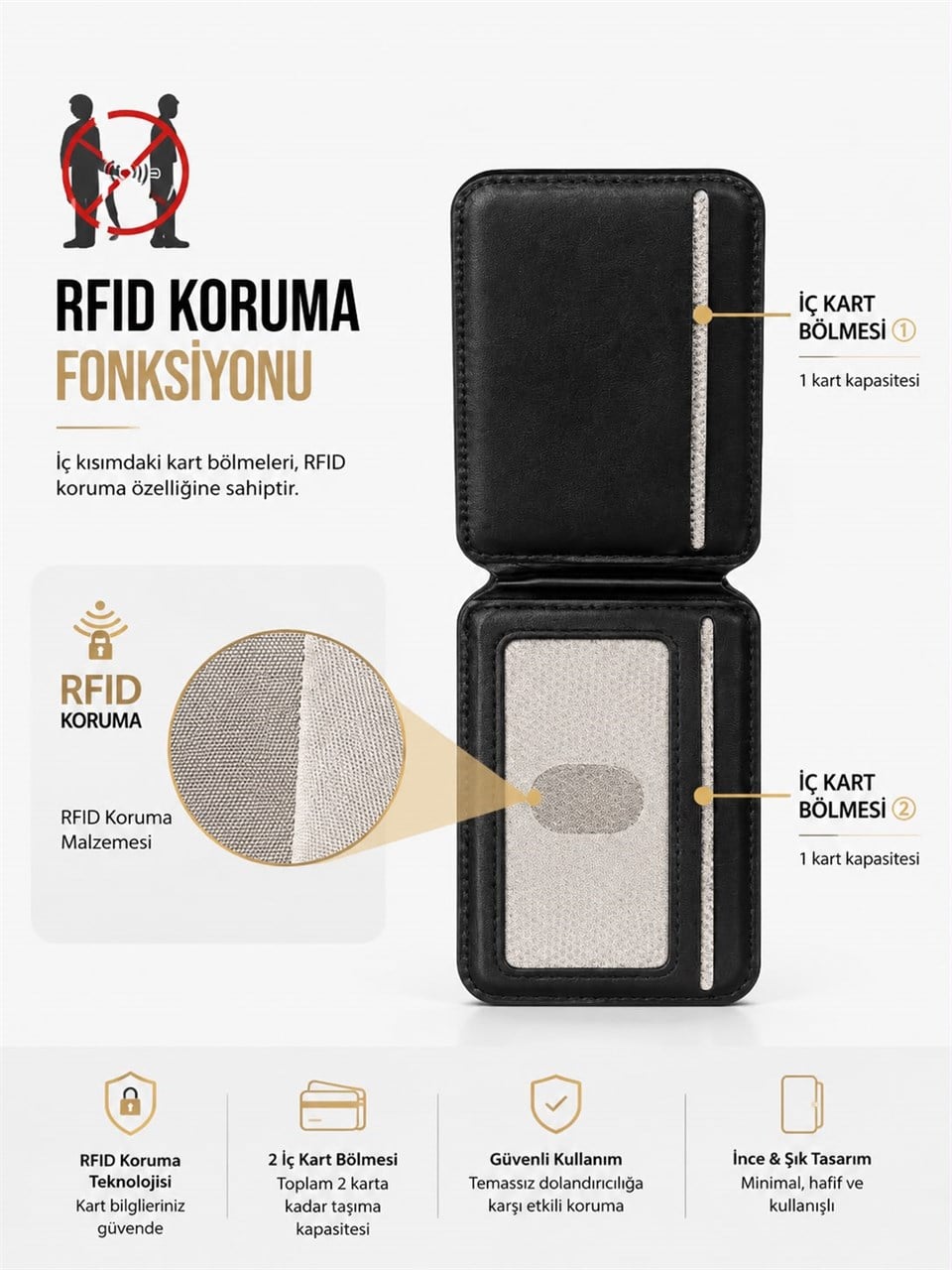 Axis Standlı Turuncu Magnetik Yapıştırmalı 5 Hazneli Mıknatıslı Kartlık (rfıd)