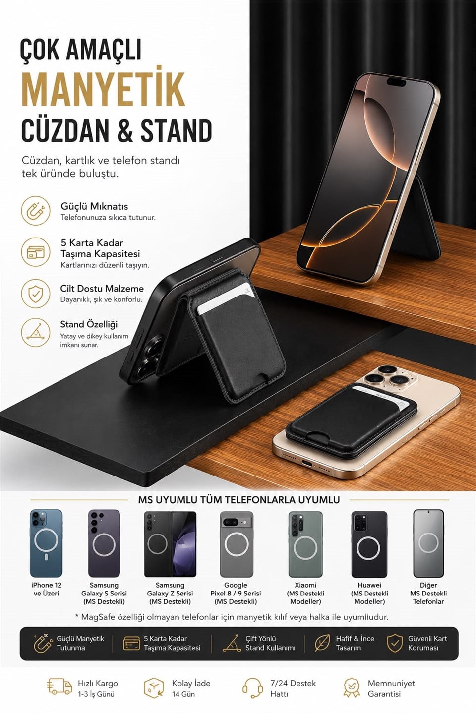 Axis Standlı Gri Magnetik Yapıştırmalı 5 Hazneli Mıknatıslı Kartlık (rfıd)