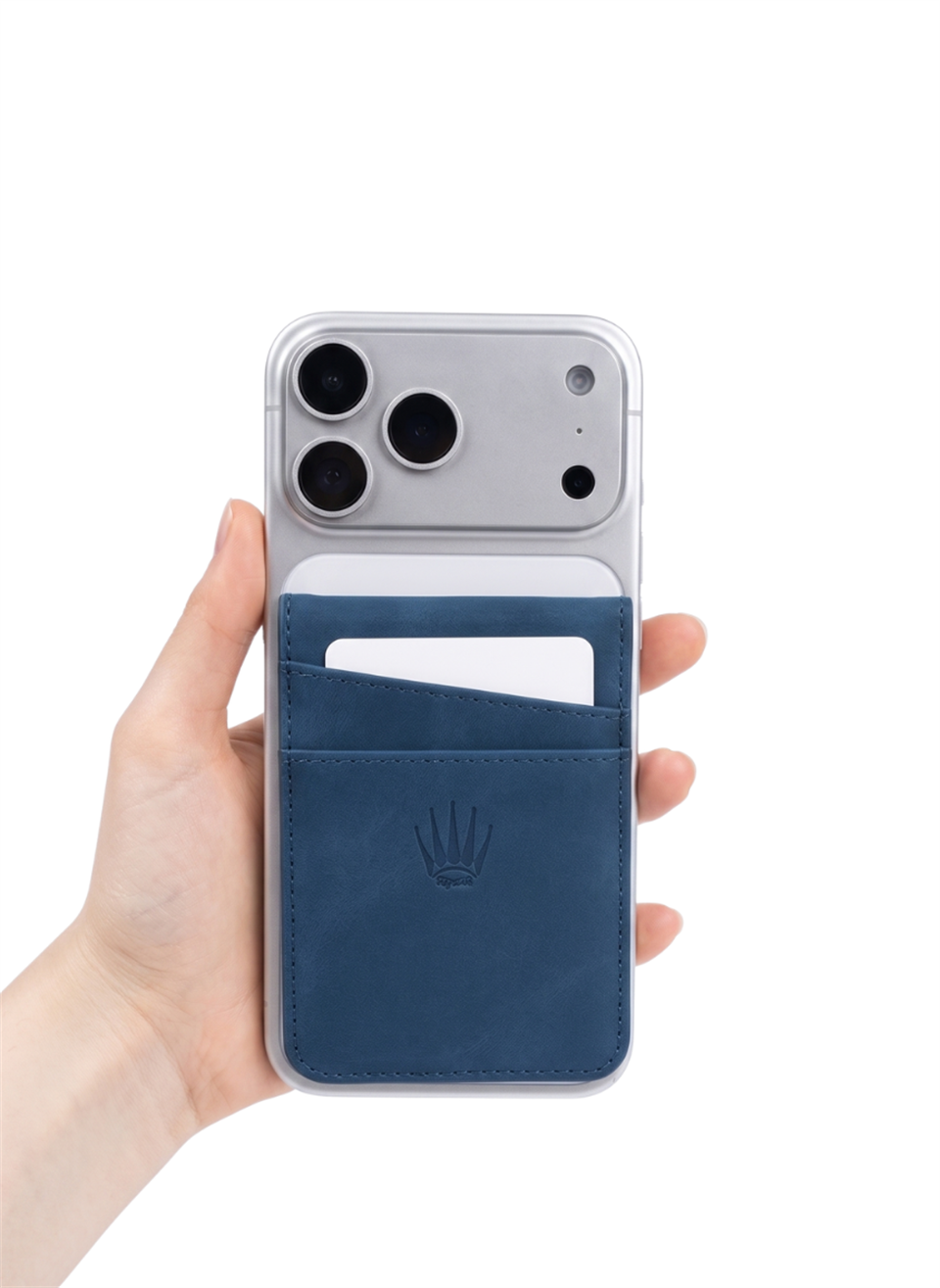 ClipStand Standlı Magnetik Lacivert  Yapıştırmalı 4 Hazneli Mıknatıslı Kartlık