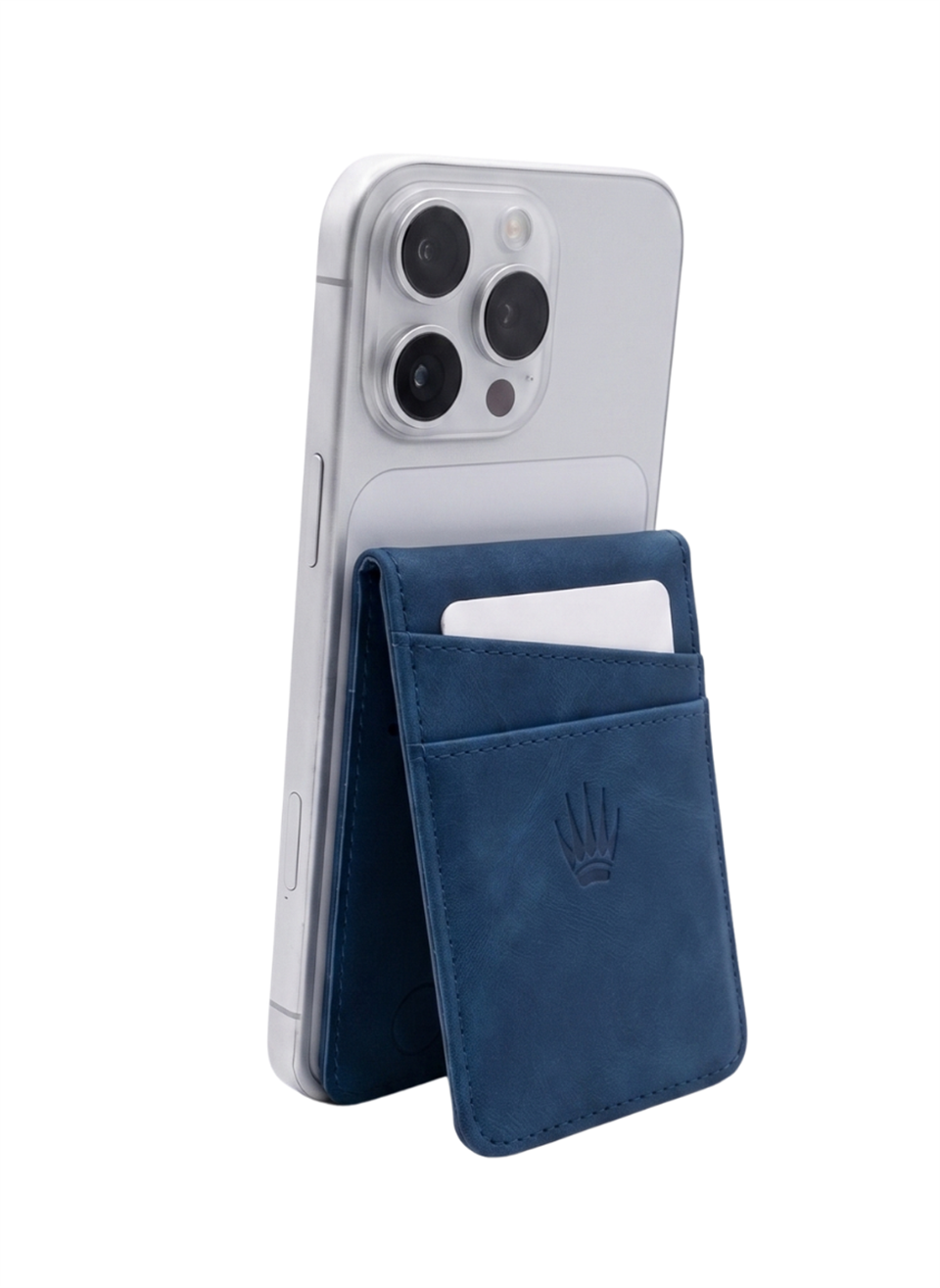 ClipStand Standlı Magnetik Lacivert  Yapıştırmalı 4 Hazneli Mıknatıslı Kartlık