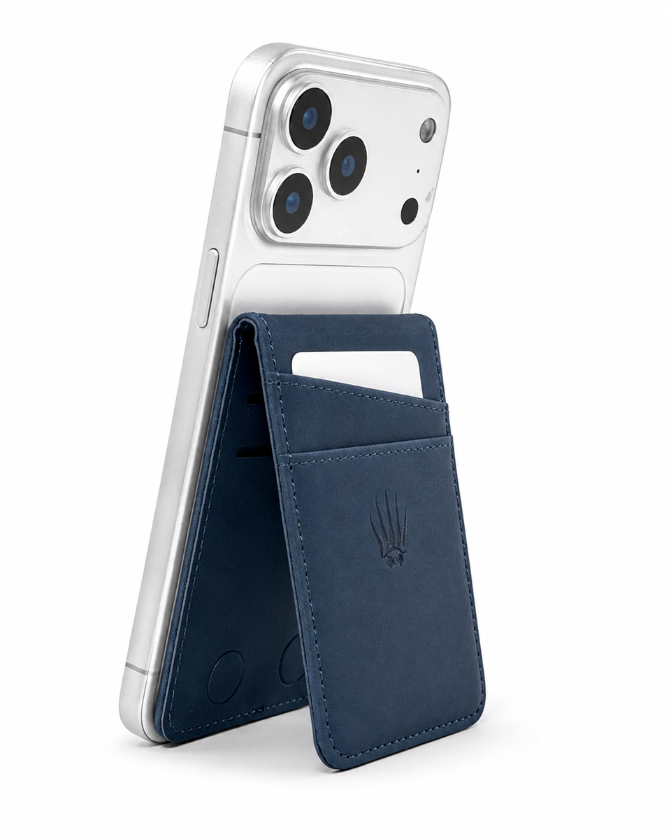 ClipStand Standlı Magnetik Lacivert  Yapıştırmalı 4 Hazneli Mıknatıslı Kartlık