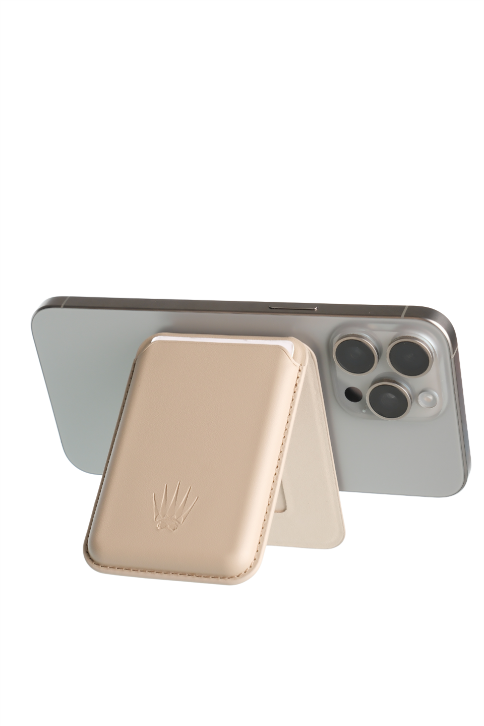 Kickstand Standlı Bej Magnetik Yapıştırmalı Mıknatıslı Kartlık