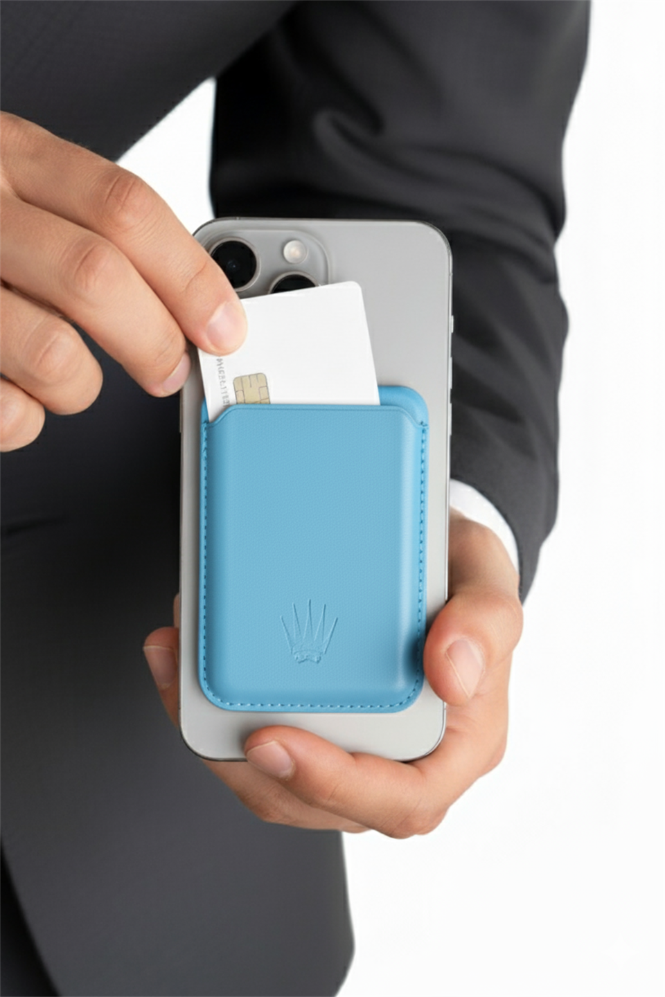 Kickstand Standlı Mavi Magnetik Yapıştırmalı Mıknatıslı Kartlık