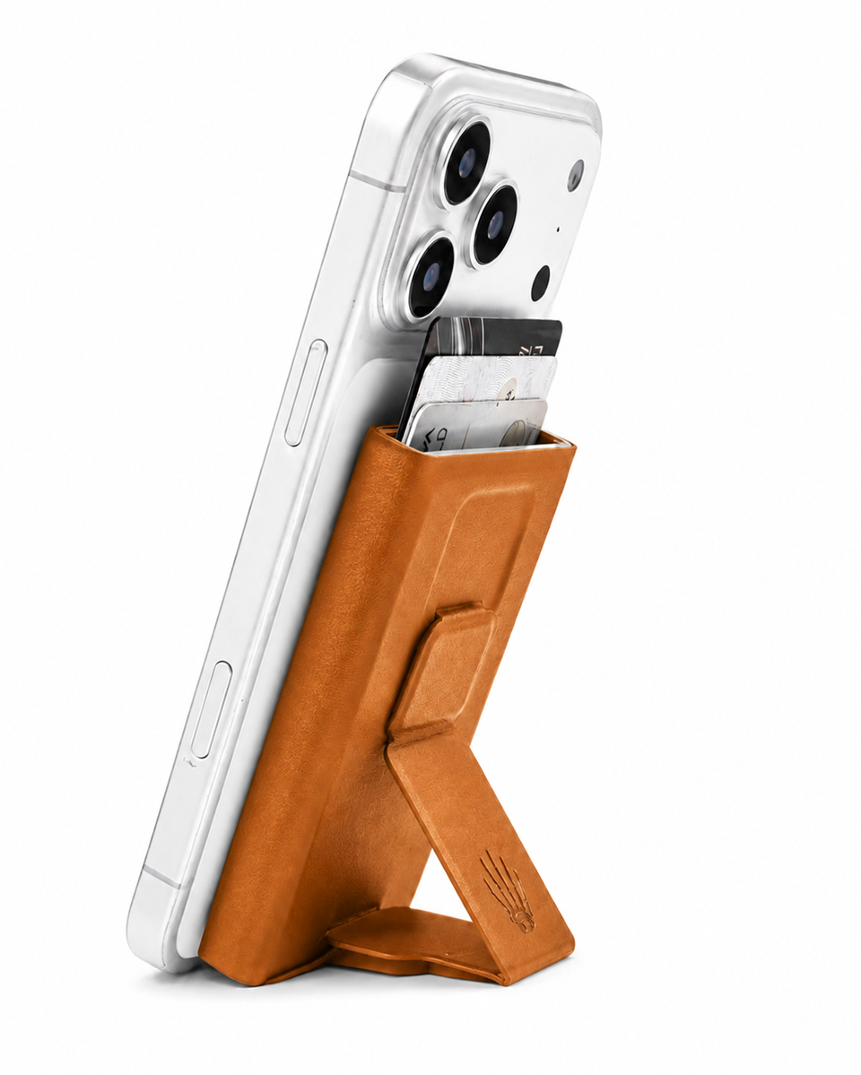 Riva Standlı Taba Magnetik Yapıştırmalı 5 Hazneli Mıknatıslı Kartlık