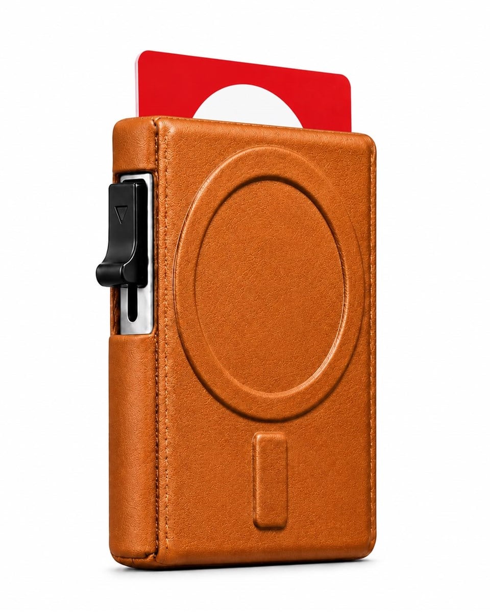 Riva Standlı Taba Magnetik Yapıştırmalı 5 Hazneli Mıknatıslı Kartlık