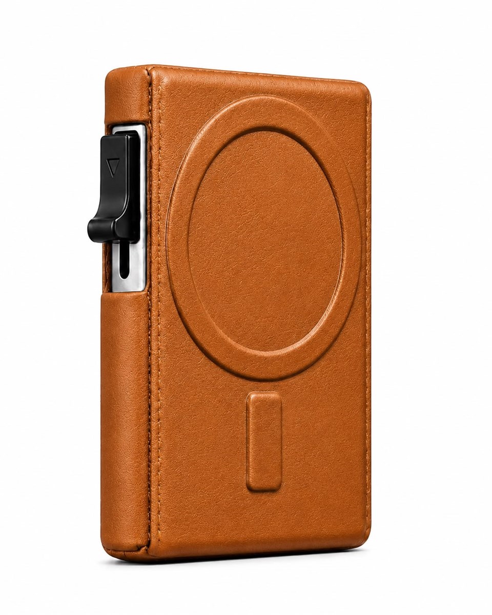 Riva Standlı Taba Magnetik Yapıştırmalı 5 Hazneli Mıknatıslı Kartlık
