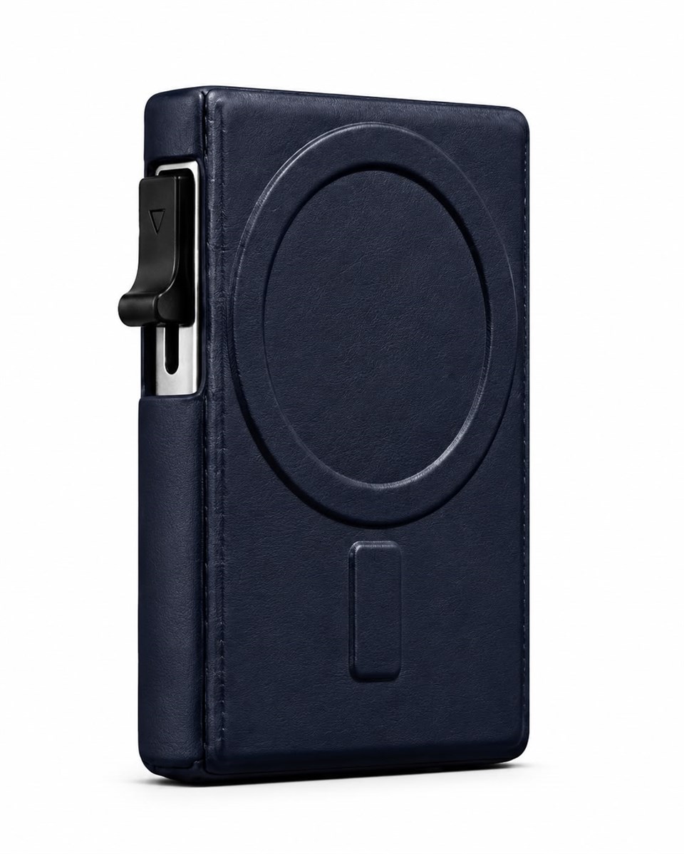 Riva Standlı Lacivert Magnetik Yapıştırmalı 5 Hazneli Mıknatıslı Kartlık