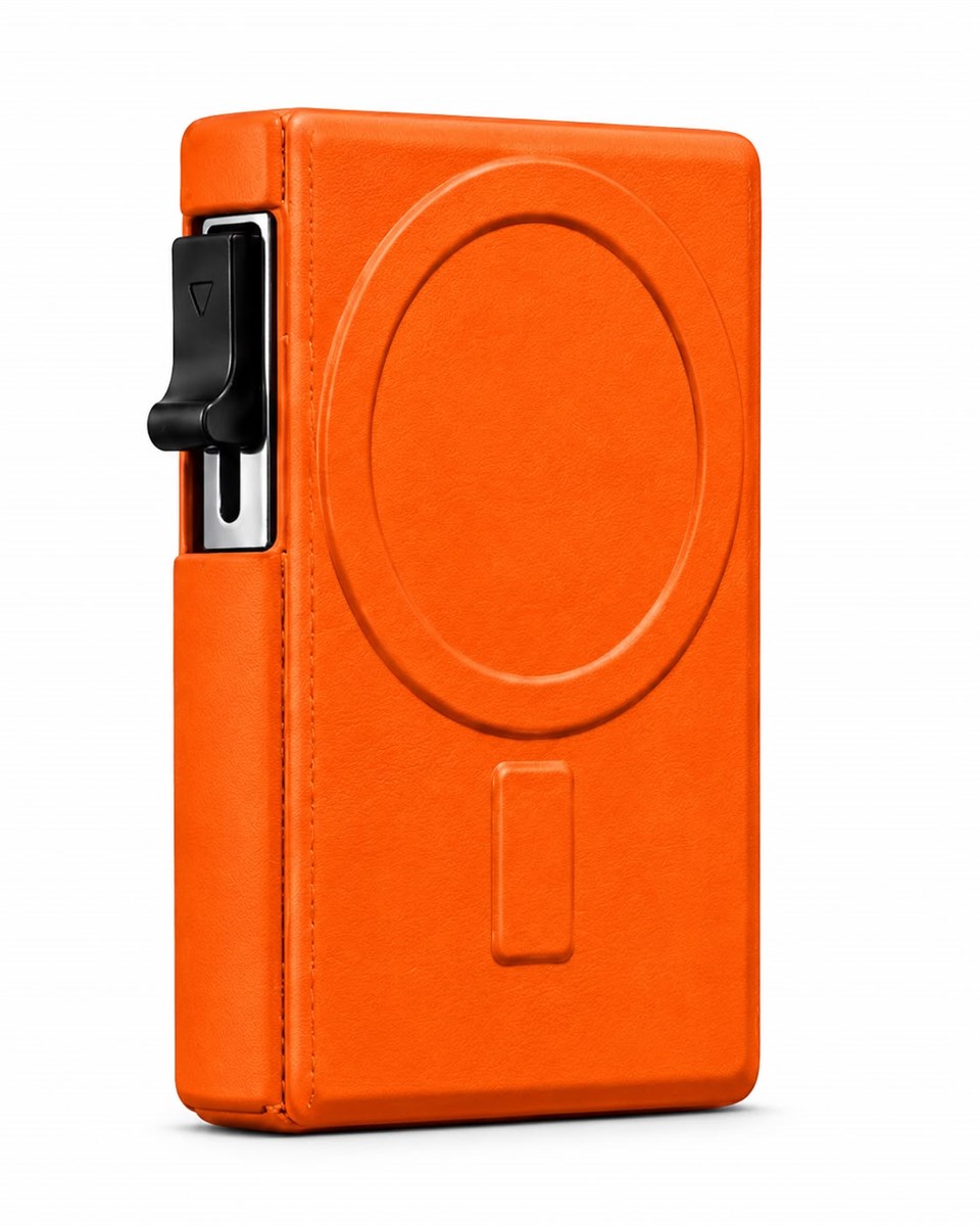 Riva Standlı Turuncu Magnetik Yapıştırmalı 5 Hazneli Mıknatıslı Kartlık