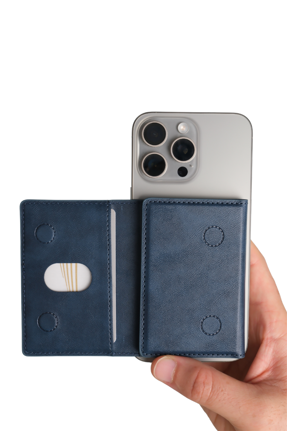 Storm Lacivert Magnetik Yapıştırmalı 5 Hazneli Mıknatıslı Kartlık