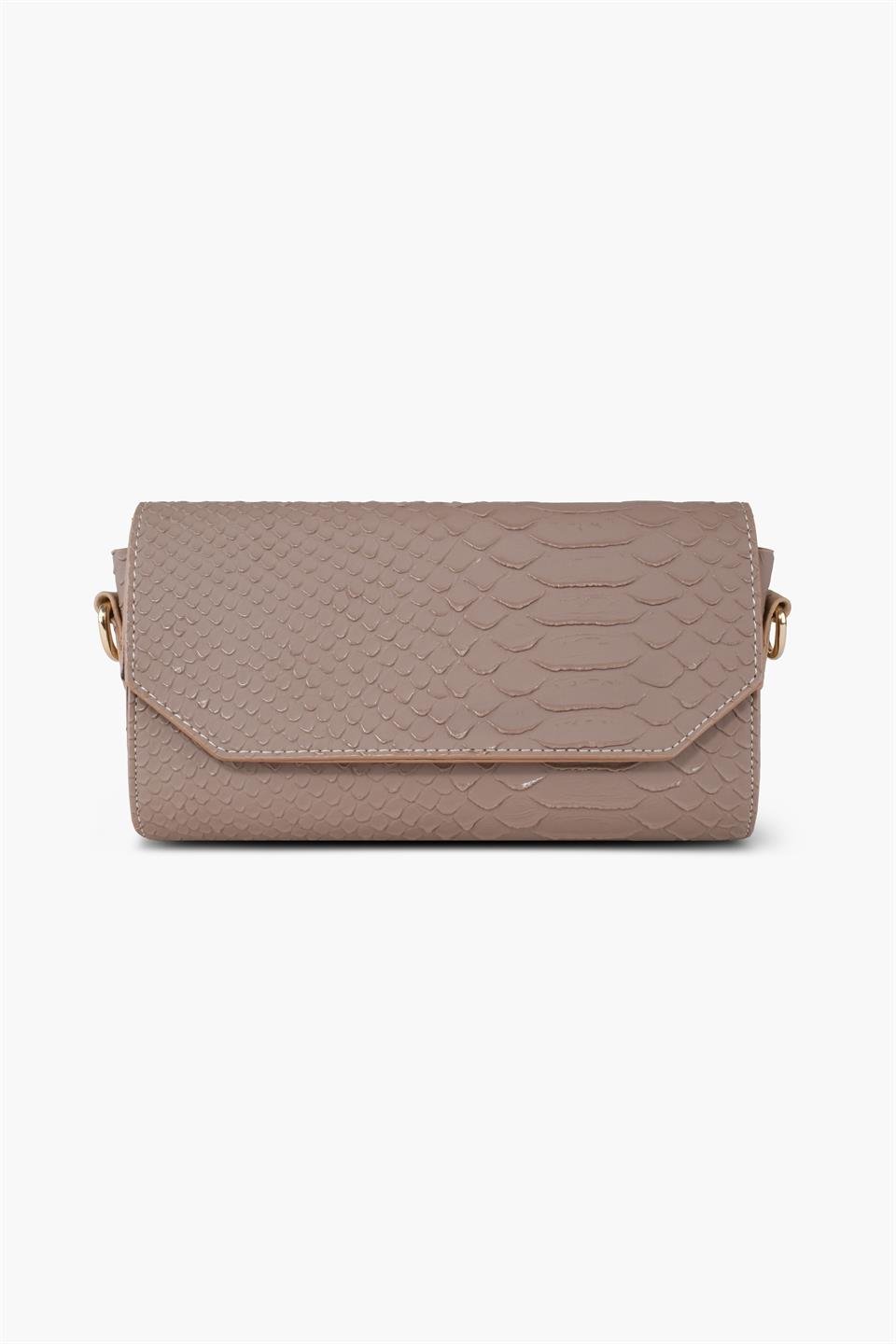 Kadın Desenli Vizon Deri Ayarlanabilir Omuz Ve El Çantası AMY