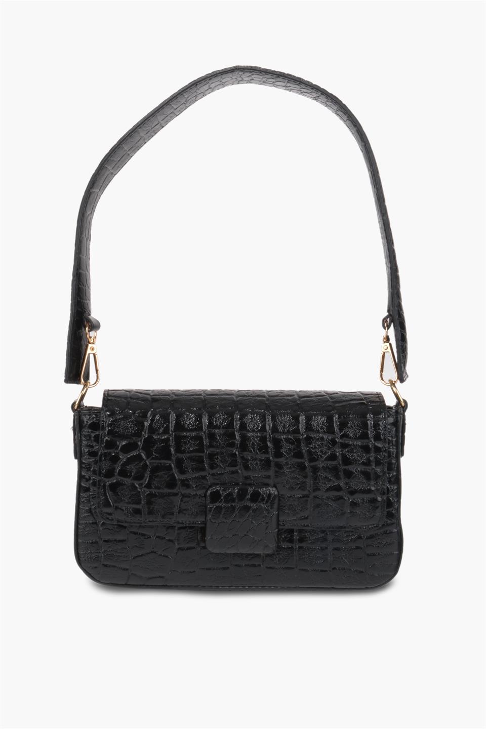 Arianna Desenli Siyah Kadın Omuz Ve Kol Çantası