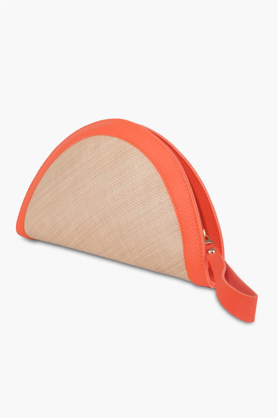 Kadın Jüt Turuncu Hasır El Çanta Betty