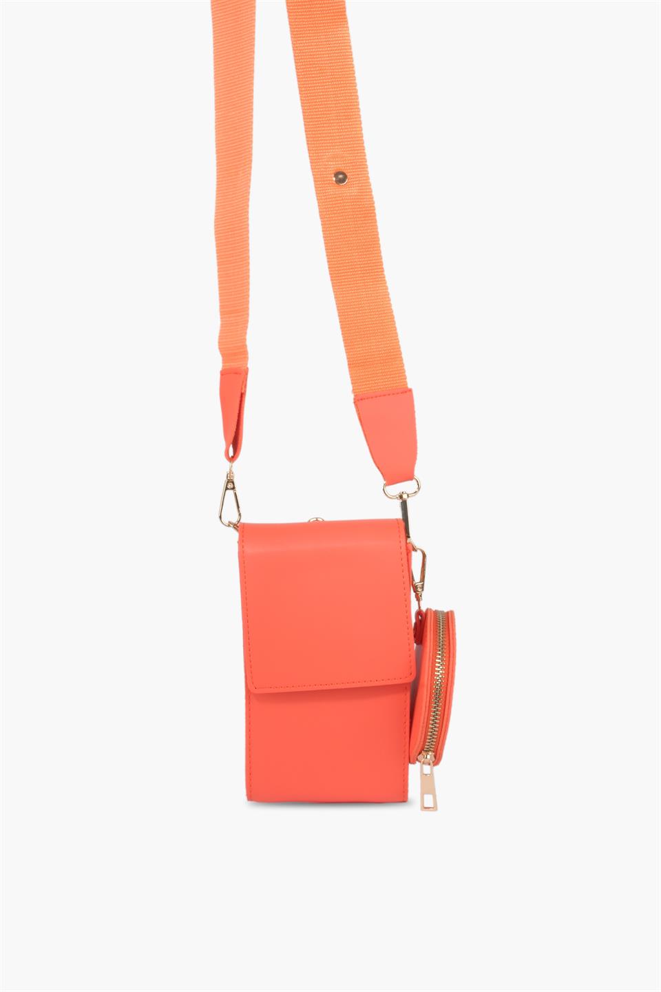 Kadın Çantası Turuncu Telefon Çantası Bozuk Para Cüzdanı Çapraz Askılı Çanta Camilla