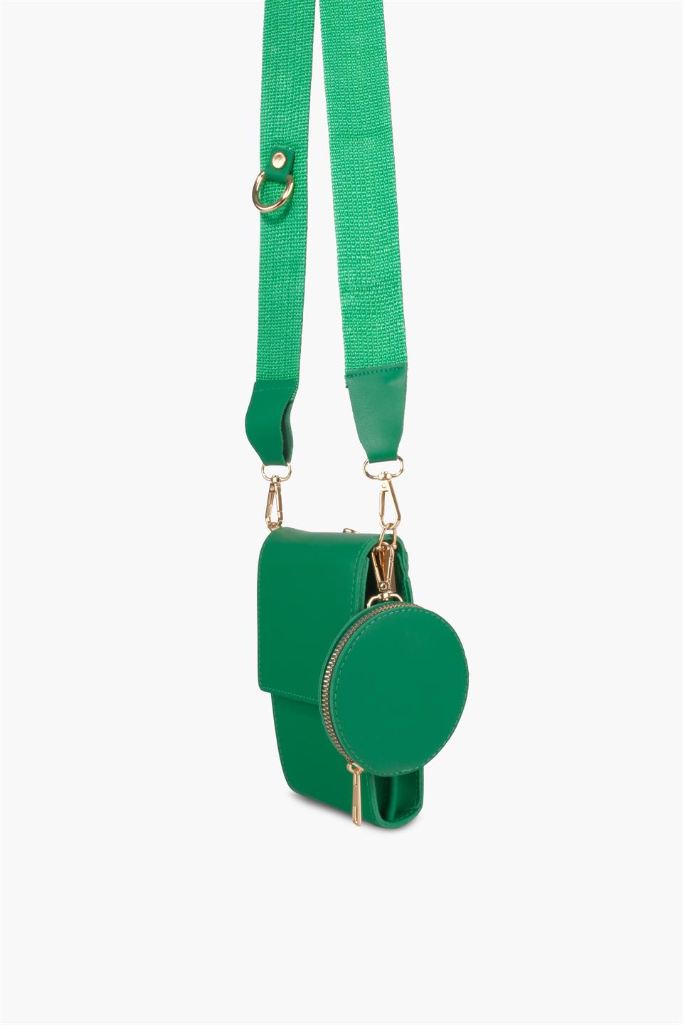 Kadın Çantası Yeşil Telefon Çantası Bozuk Para Cüzdanı Çapraz Askılı Çanta Camilla