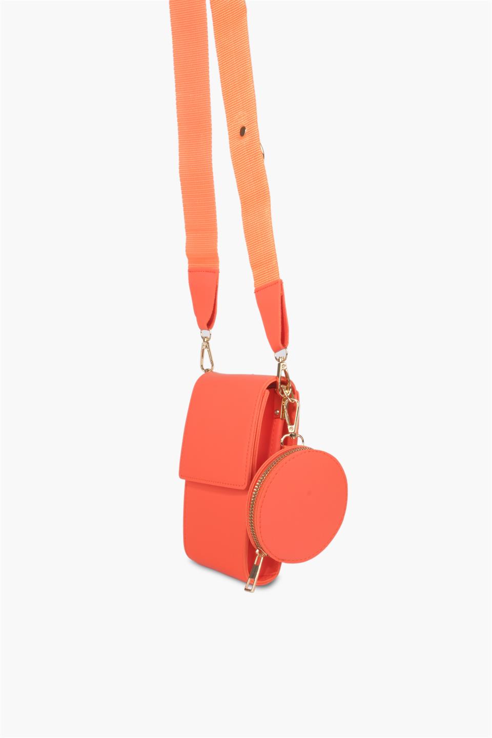 Kadın Çantası Turuncu Telefon Çantası Bozuk Para Cüzdanı Çapraz Askılı Çanta Camilla