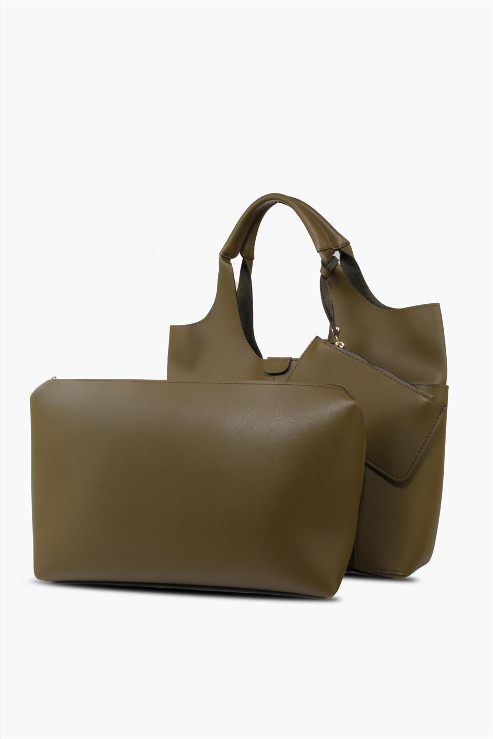 Kadın  Haki Cüzdanlı Ve Yavrulu Omuz Çantası CARLA