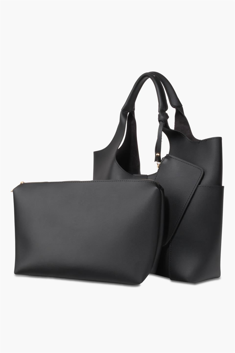 Kadın  Siyah Cüzdanlı Ve Yavrulu Omuz Çantası CARLA