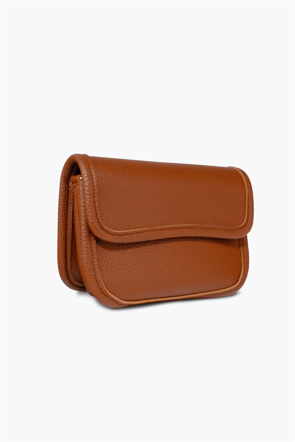 Kadın Çantası Kahverengi Omuz Çantası Desenli Vegan Deri DANNY