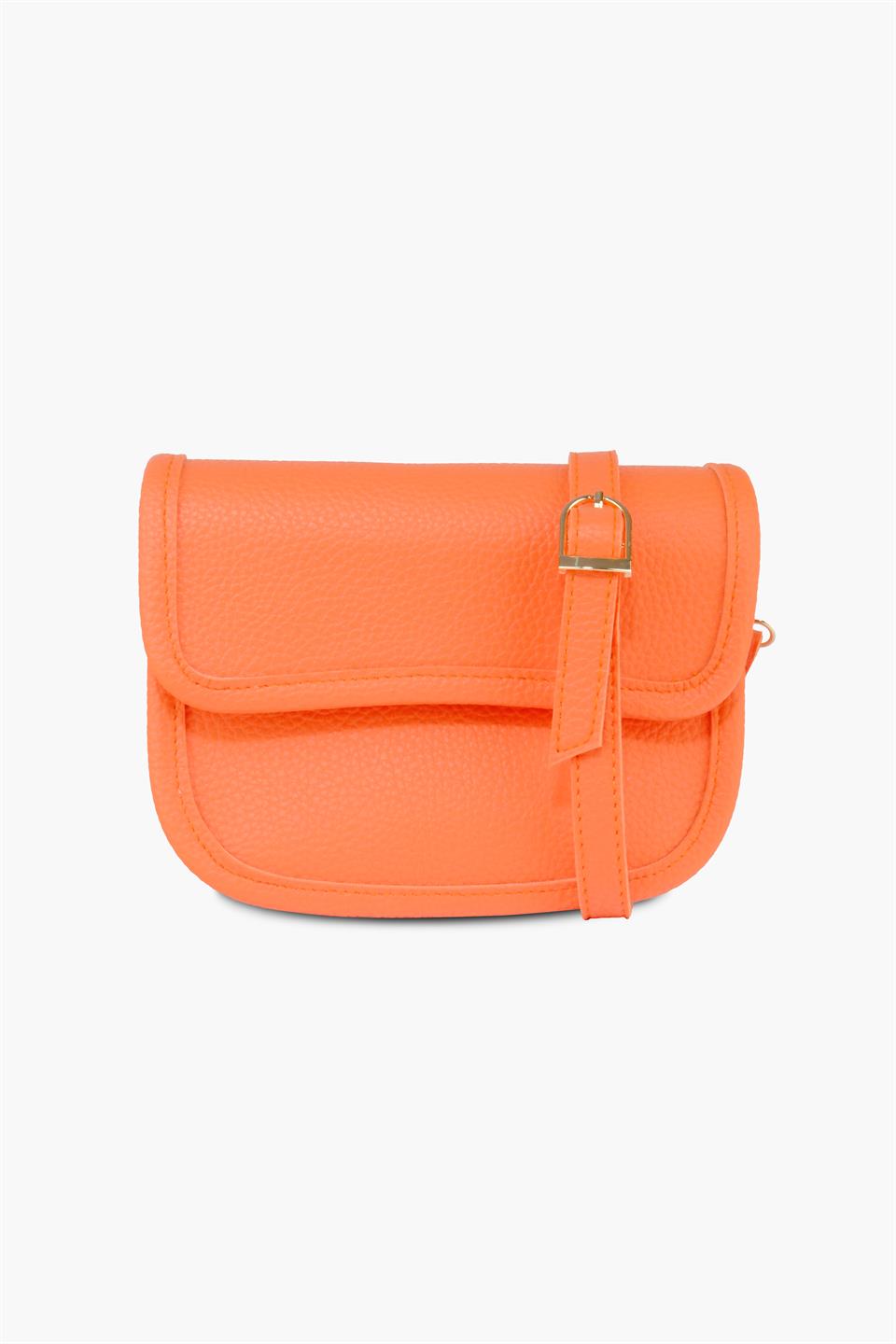 Kadın Çantası Turuncu Omuz Çantası Desenli Vegan Deri DANNY