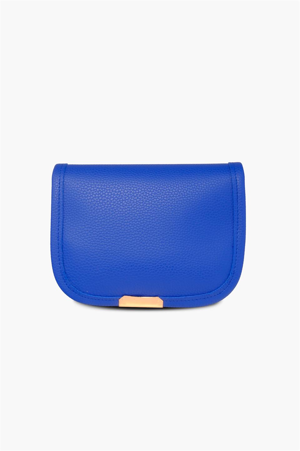 Kadın Çantası Saks Mavisi Omuz Çantası Desenli Vegan Deri DANNY