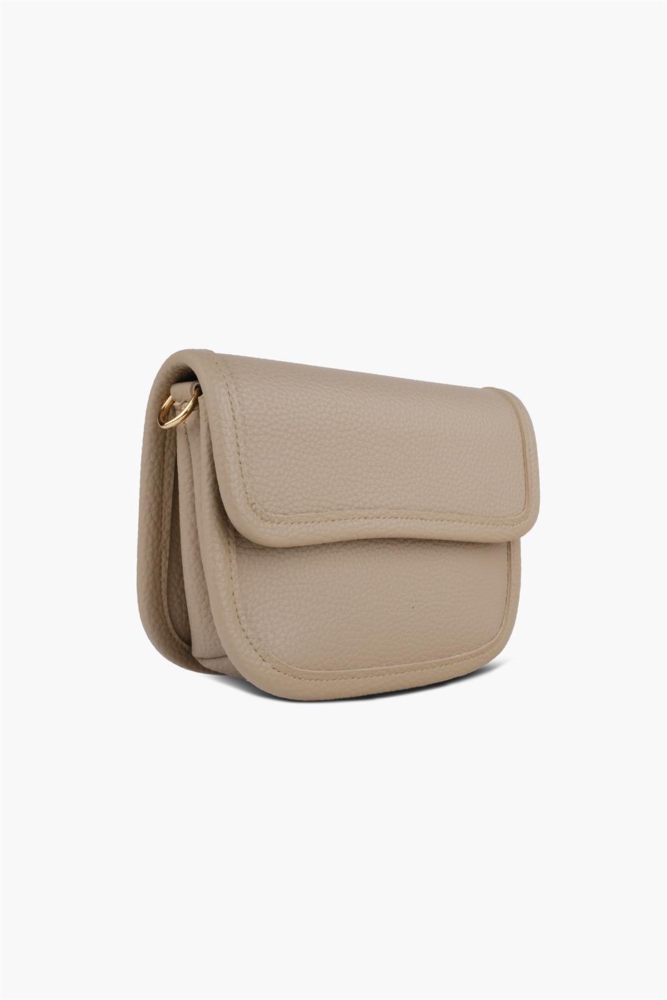 Kadın Çantası Bej Omuz Çantası Desenli Vegan Deri DANNY