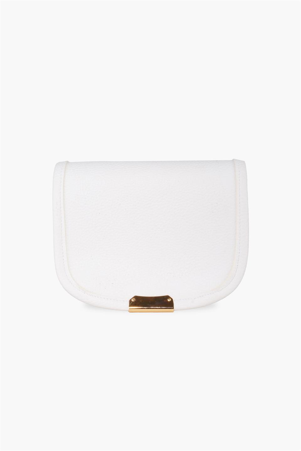 Kadın Çantası Beyaz Omuz Çantası Desenli Vegan Deri DANNY