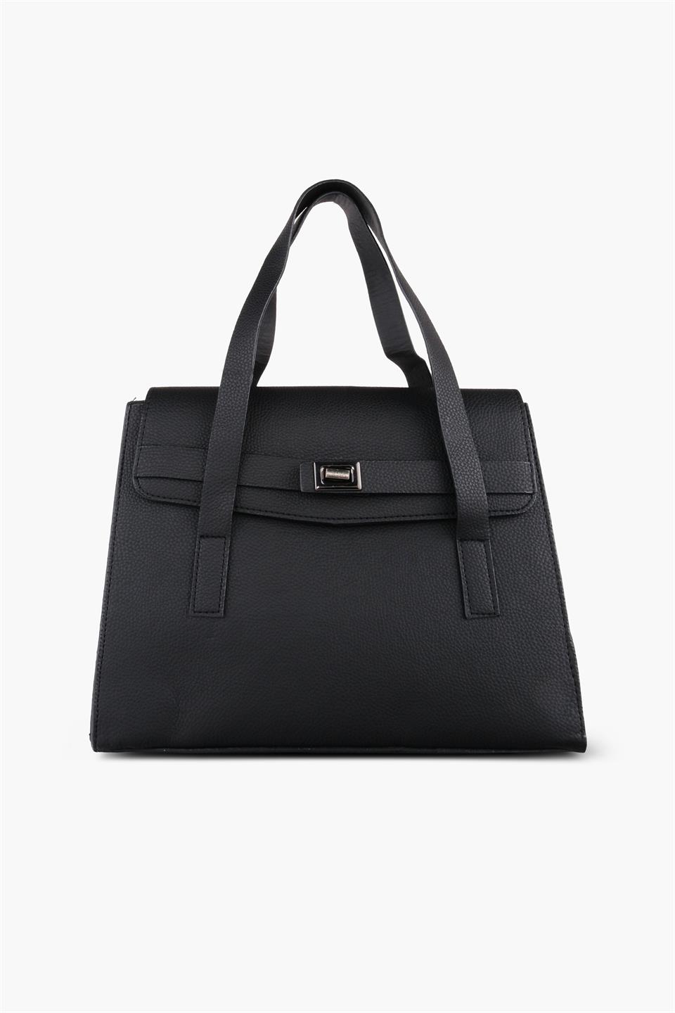 Kadın Siyah Deri Omuz Ve El Çantası DANTE